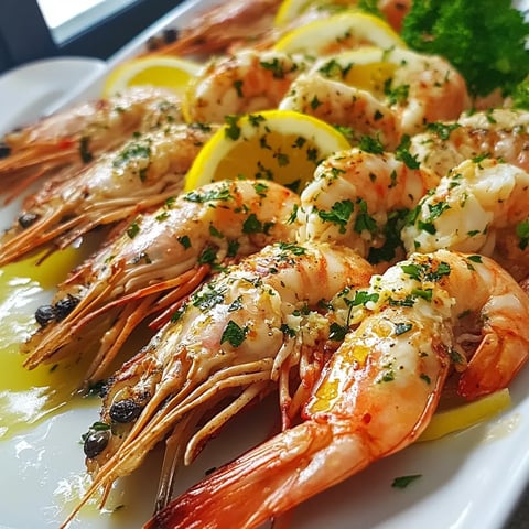 Gambas grillées beurre ail