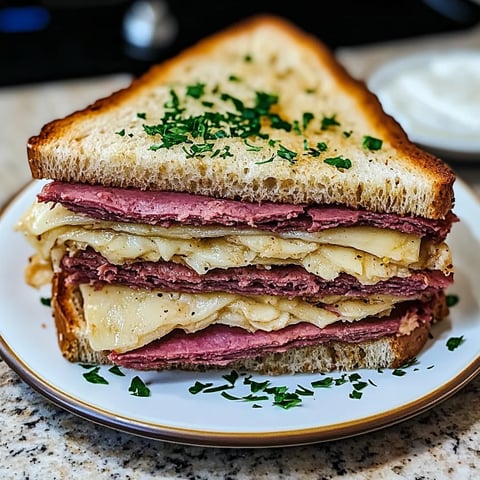 Une pile de sandwichs sur un plateau.