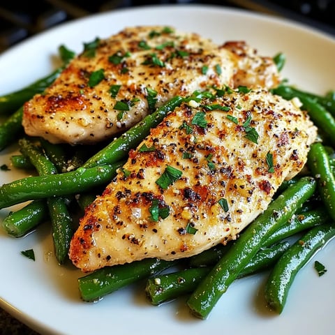 Un plat appétissant de poulet grillé servi avec des légumes verts.