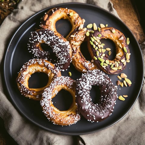Un plateau de donuts avec des graines de noix et des graines de cumin.