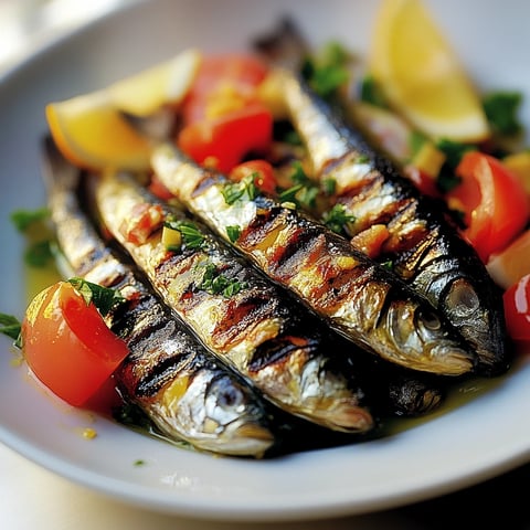 Sardines grillées salade portugaise