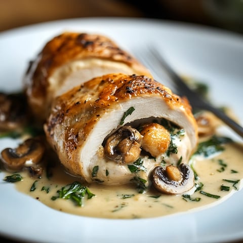 Roulade Poulet Épinards Champignons