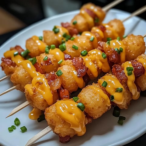 Sur une assiette, tu trouves des brochettes de pommes de terre et des légumes bien frais.