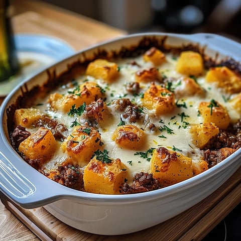 Gratin de patate douce et bœuf haché