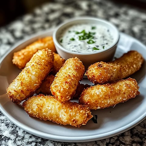 Une assiette de frites et de sauce.