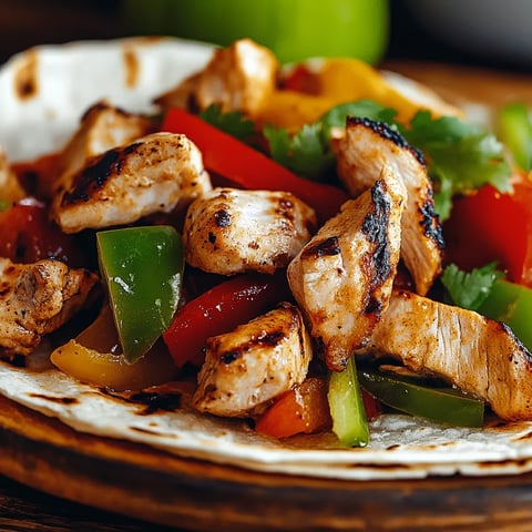 Une image de nourriture composée de chicken, de tomates, de poivrons et de cilantro.