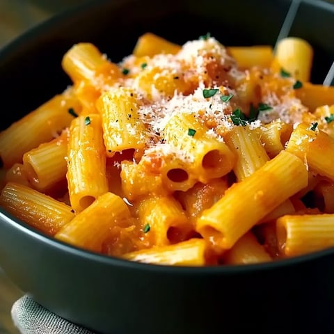 Un bol de macaroni avec des herbes et des fromages.