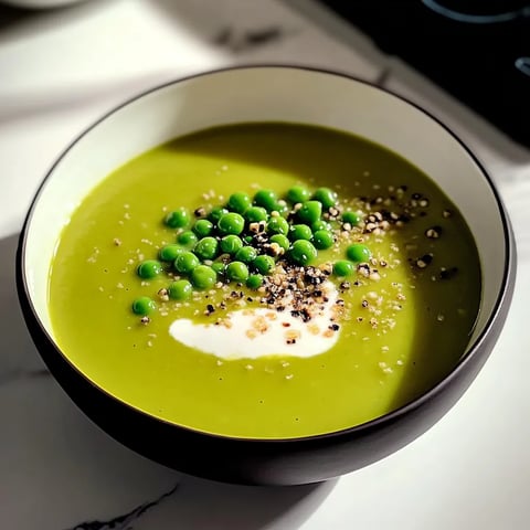 Un velouté vert avec des légumes verts et des graines de cumin.