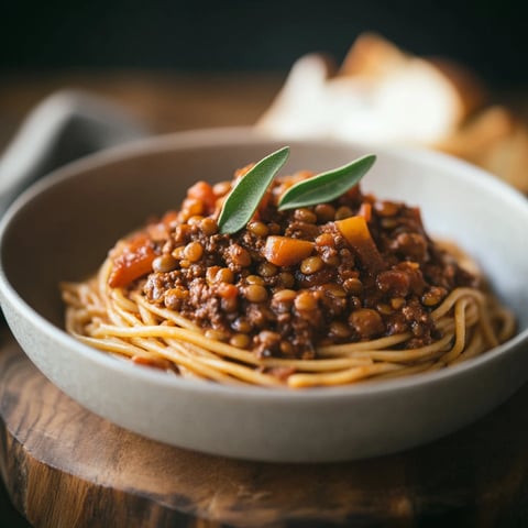 Bolognaise végétarienne aux lentilles et champignons