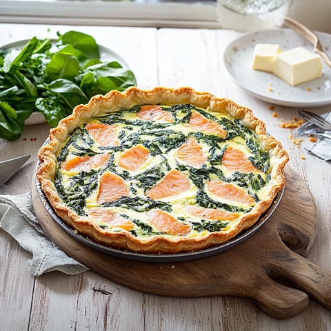 Quiche épinard saumon et chèvre