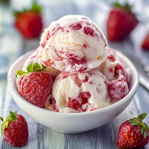 Délice glacé fraise et vanille préparé maison