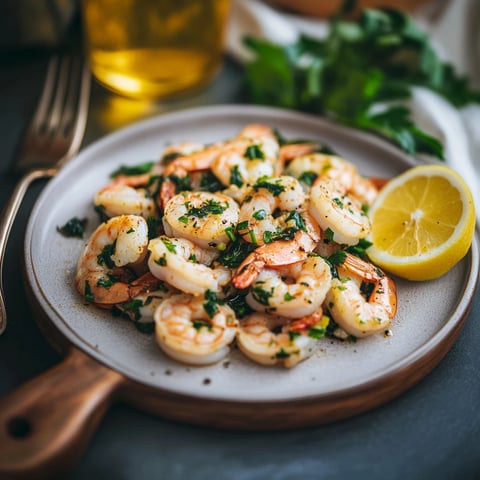 Crevettes sautées à l'ail et persil