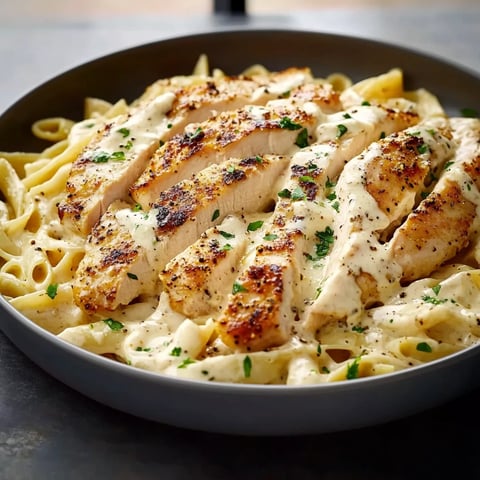 Pâtes au poulet à la sauce Alfredo