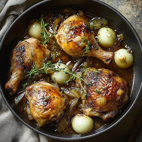 Cuisses de poulet à l'ail et oignon facile