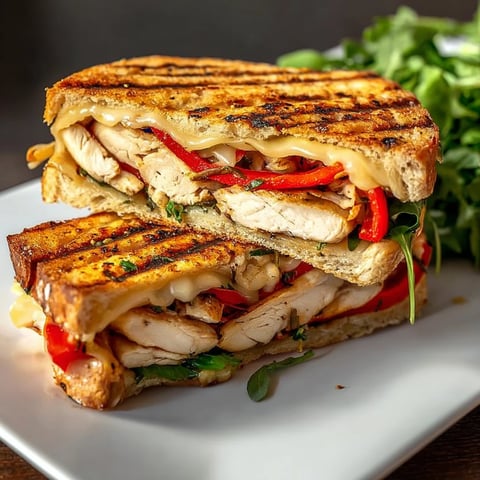 Panini au poulet, poivron et gouda