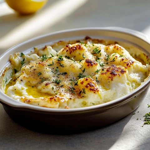 Une assiette de brandade de cabillaud.