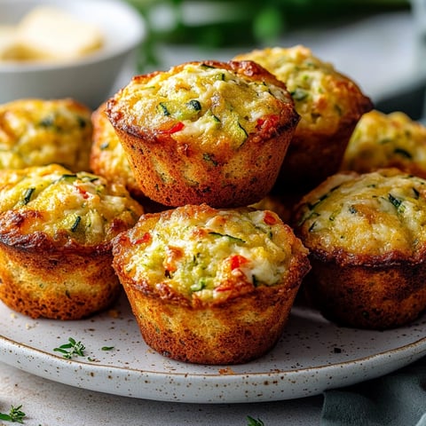 Plateau de muffins salés moelleux avec des courgettes et du fromage.