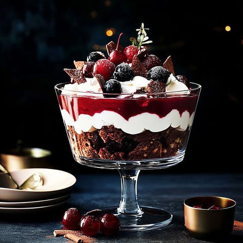 A glass bowl filled with a dessert.