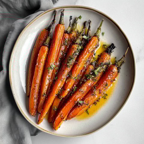 A plate of carrots with sauce on it.