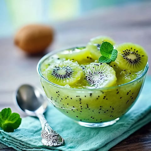 A bowl of kiwi compote.