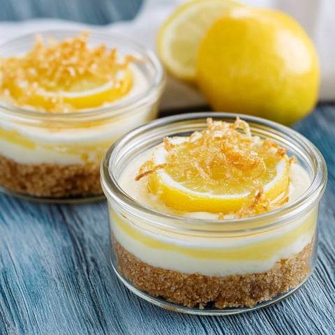 Two small glasses of lemon dessert.