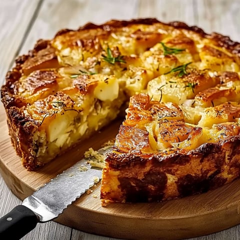 A slice of a tarte végétarienne au chou-fleur.