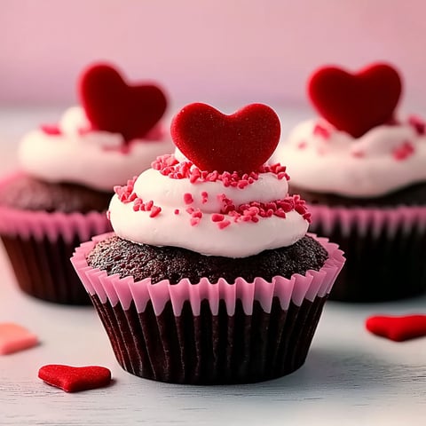 Cupcake with a heart on top.