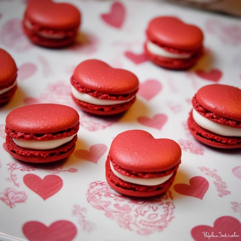 Macarons de la Saint-Valentin.