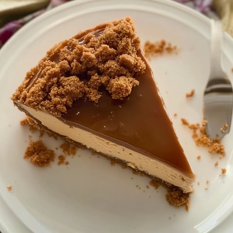 A slice of cheesecake on a plate.