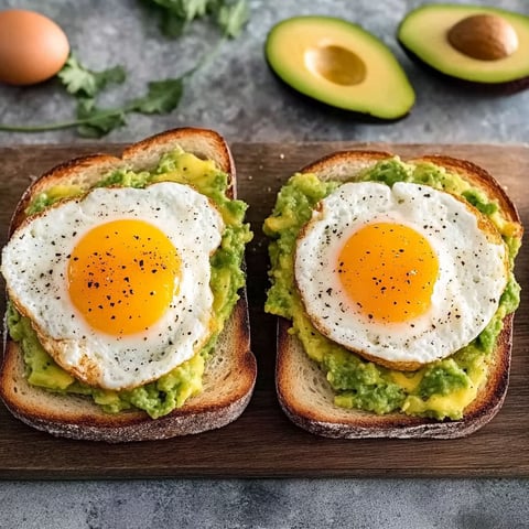 Toast with avocado and egg.