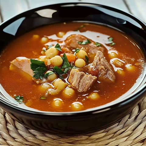 A bowl of chorba algérienne.